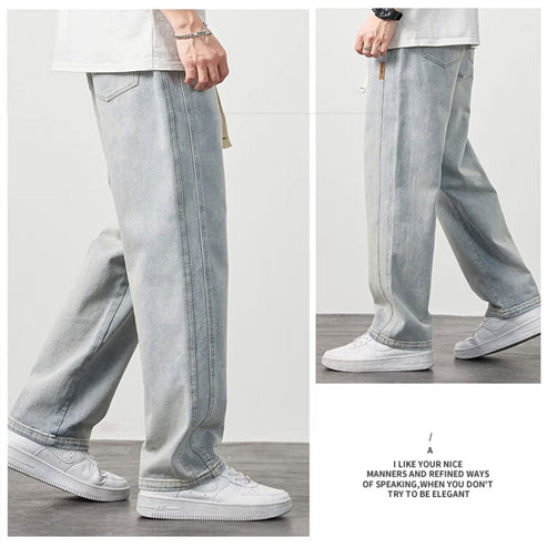 💥VARMT SALG 50 % AVSLAG🎁Herenloose rette jeans