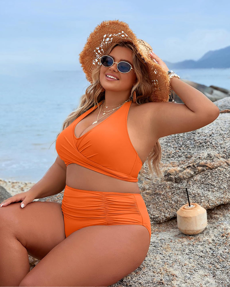 🩱2025 Varmt salg - 50 % rabatt👙 Badedrakter med magekontroll Modest bikinisett med høy midje