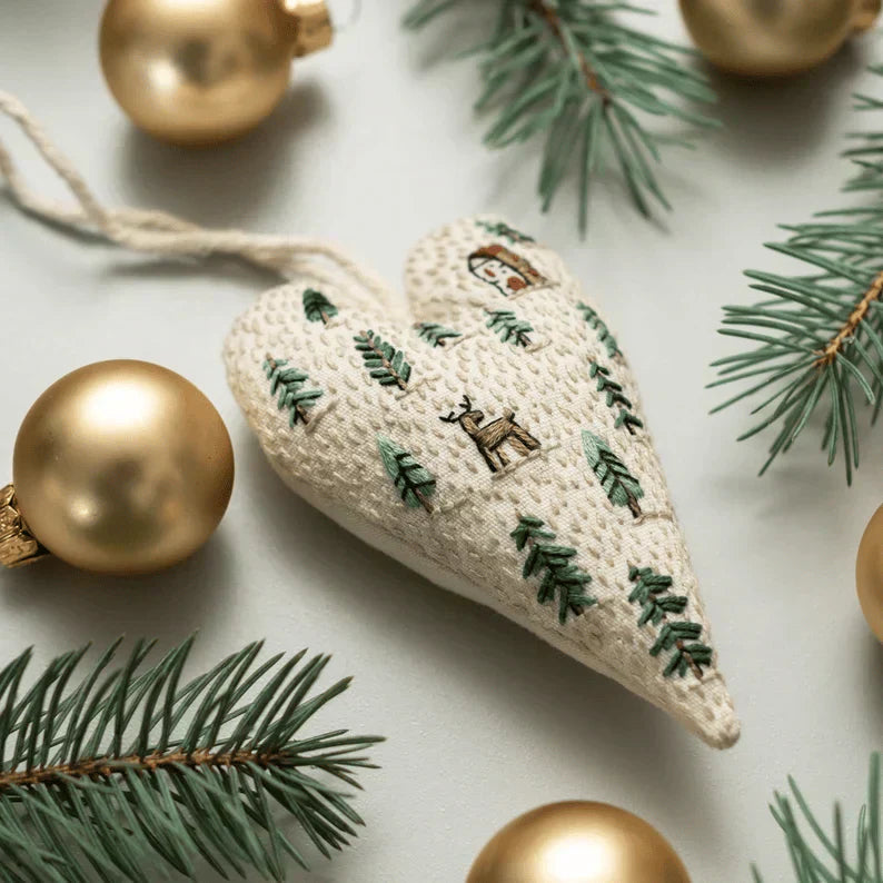🎅Best Christmas Gift💖DIY Heart Shaped Hand Embroidered Christmas Ornament/Ornament Kit