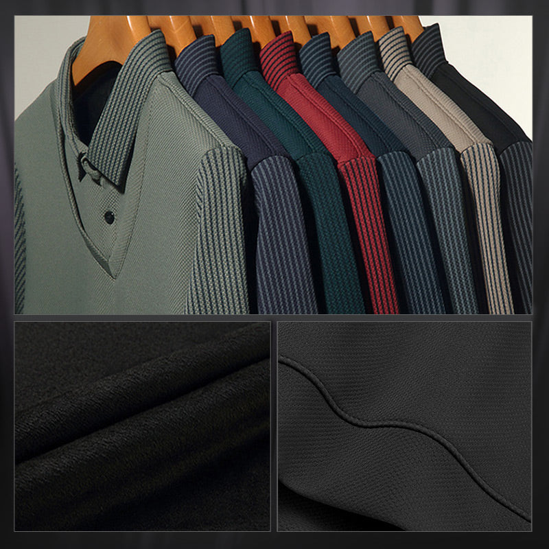 Kjøp 2 gratis frakt🔥Striped Lapel False Two Piece Shirt