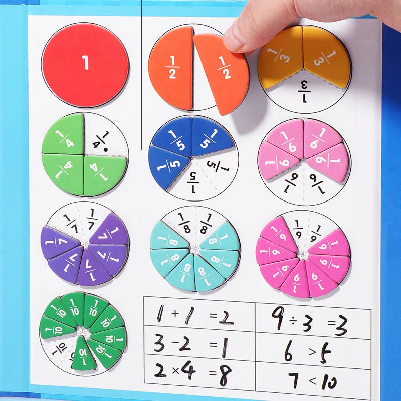 🔥Siste dag salg 50% rabatt🏅Montessori magnetisk bokbrøkpuslespill