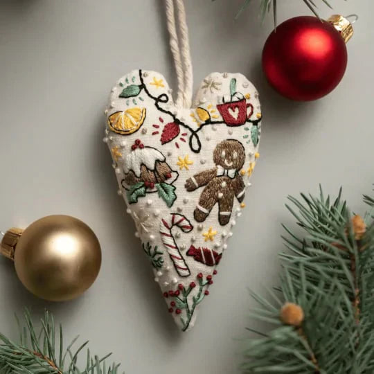 🎅Best Christmas Gift💖DIY Heart Shaped Hand Embroidered Christmas Ornament/Ornament Kit