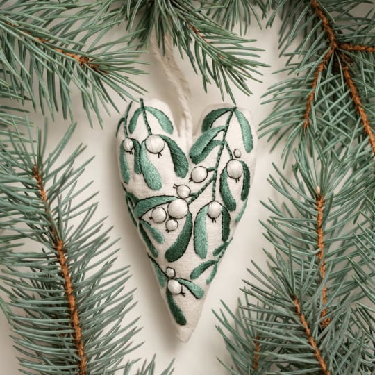 🎅Best Christmas Gift💖DIY Heart Shaped Hand Embroidered Christmas Ornament/Ornament Kit
