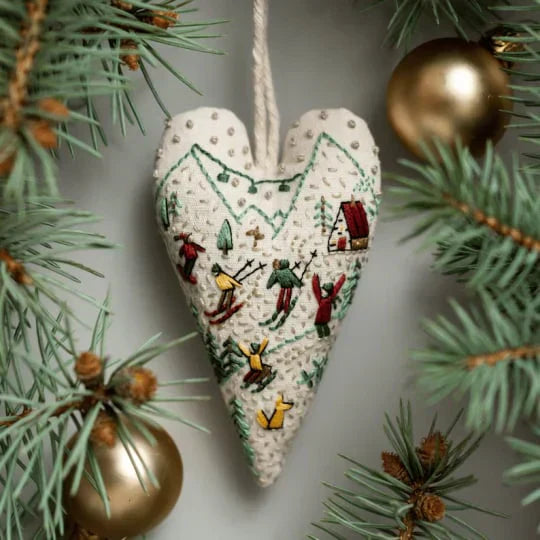 🎅Best Christmas Gift💖DIY Heart Shaped Hand Embroidered Christmas Ornament/Ornament Kit