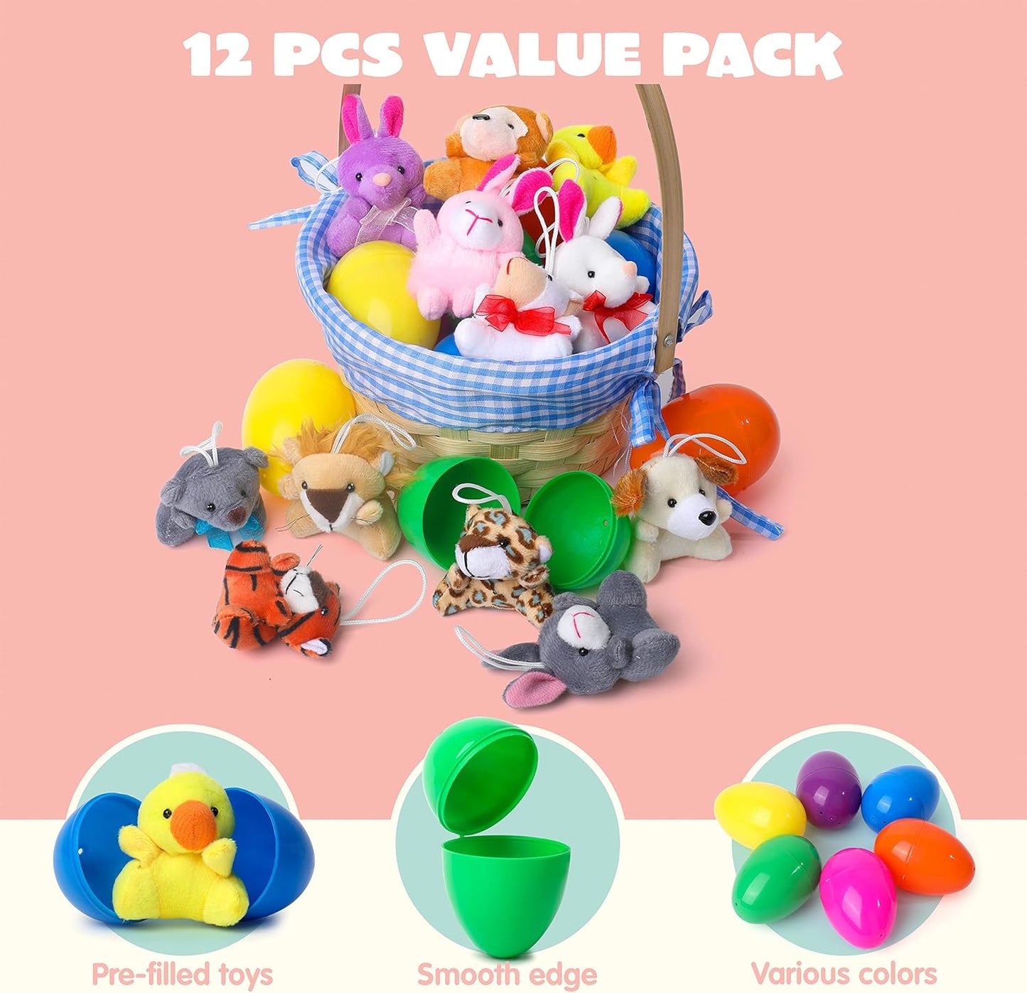 🎁Varmt salg😍Ferdigfylte påskeegg, fylt med plysjdyrleker