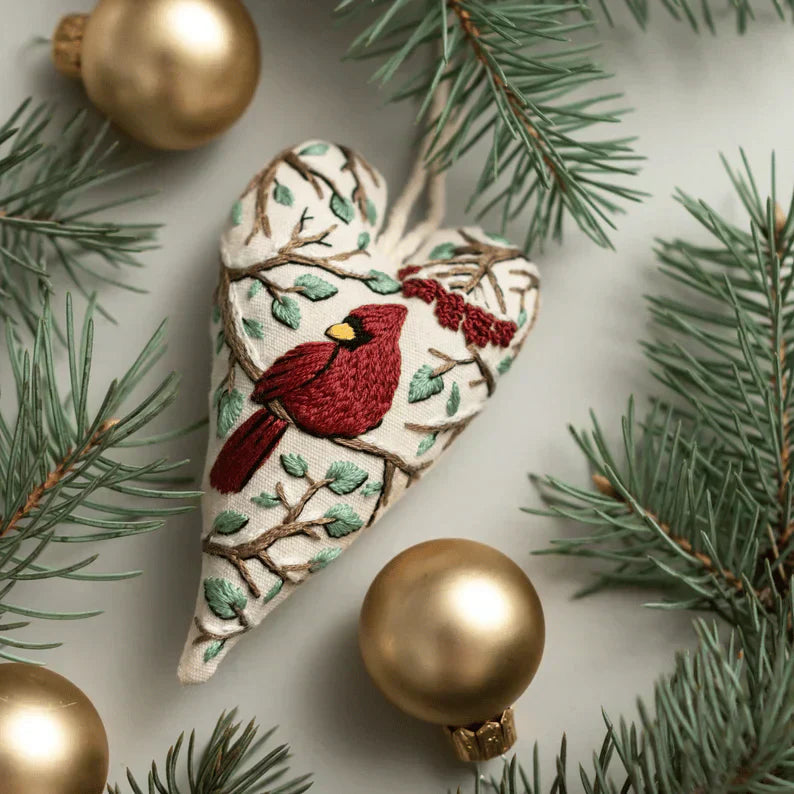 🎅Best Christmas Gift💖DIY Heart Shaped Hand Embroidered Christmas Ornament/Ornament Kit
