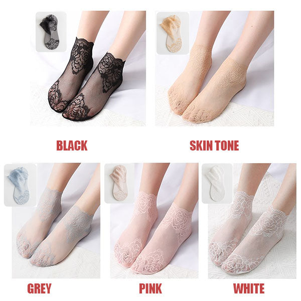 đŻđFashion Lace-sokker for kvinner (5 par)