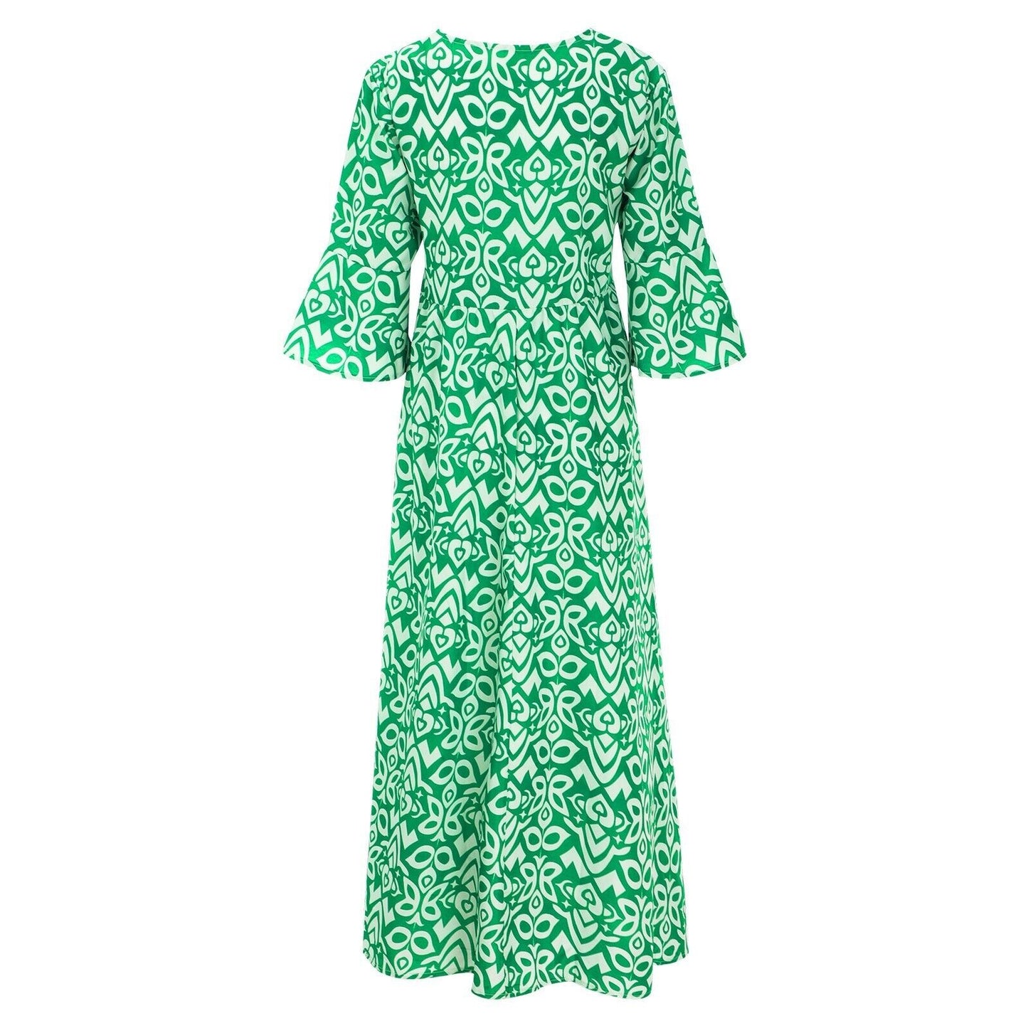 🔥 Sen dag 70% rabatt🔥 blomma klänning med v -neck - köp 2 och få gratis frakt