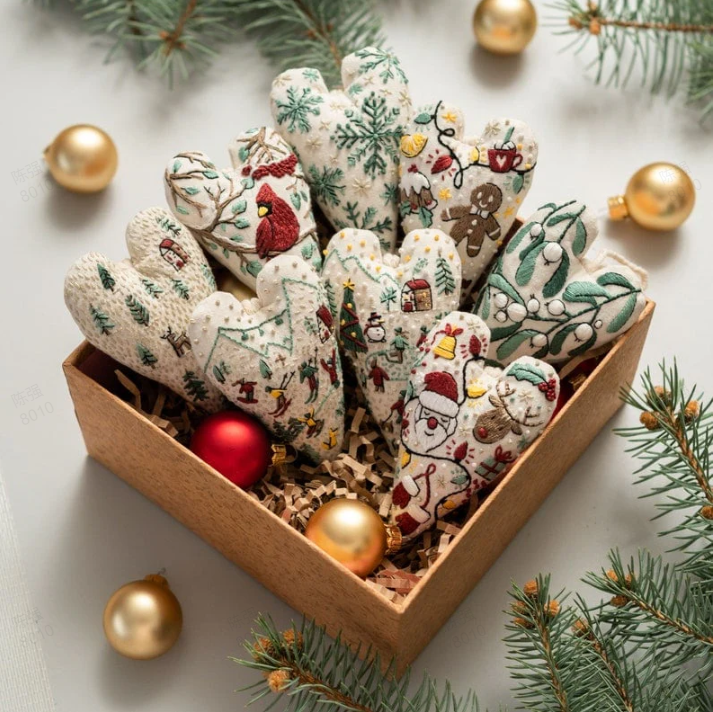 🎅Best Christmas Gift💖DIY Heart Shaped Hand Embroidered Christmas Ornament/Ornament Kit