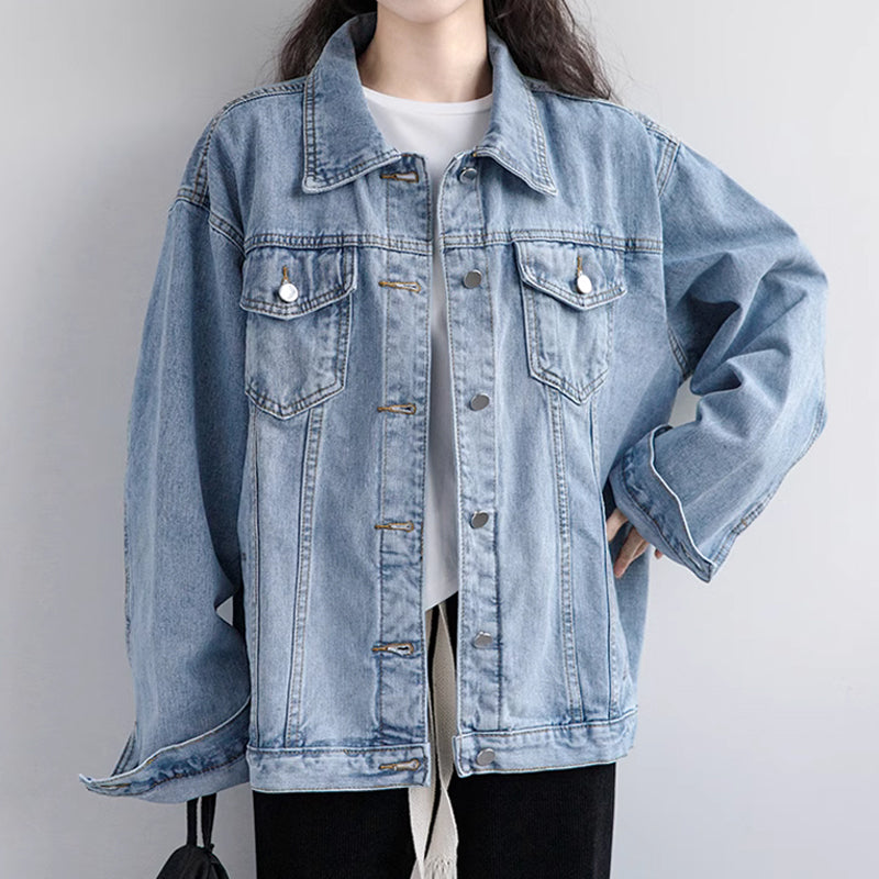 🔥Women's Basic Button Down Denim Jacket