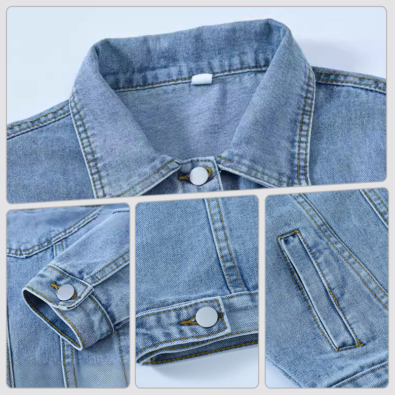 🔥Women's Basic Button Down Denim Jacket