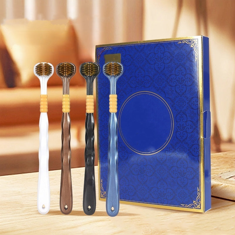 🔥Tannbørste med tre hoder og flere vinkler - Sørger for din orale sikkerhet