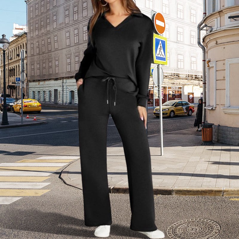 ❤️🔥50% rabatt🔥 Moderne og avslappet to-delt langermet sett for kvinner 🌟👗