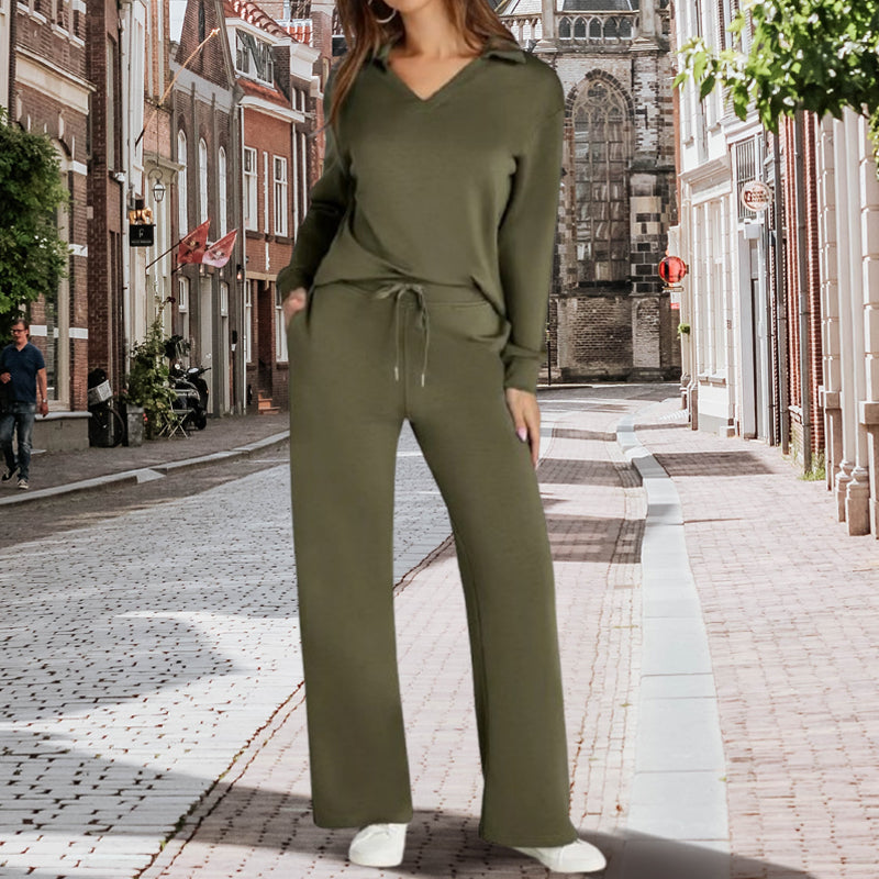 ❤️🔥50% rabatt🔥 Moderne og avslappet to-delt langermet sett for kvinner 🌟👗