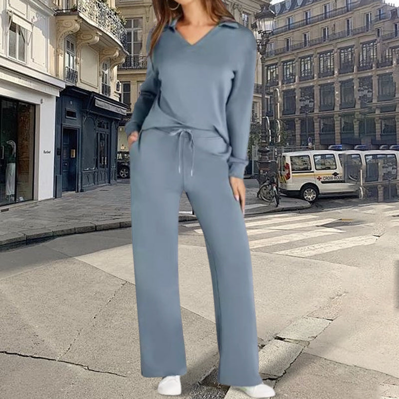 ❤️🔥50% rabatt🔥 Moderne og avslappet to-delt langermet sett for kvinner 🌟👗