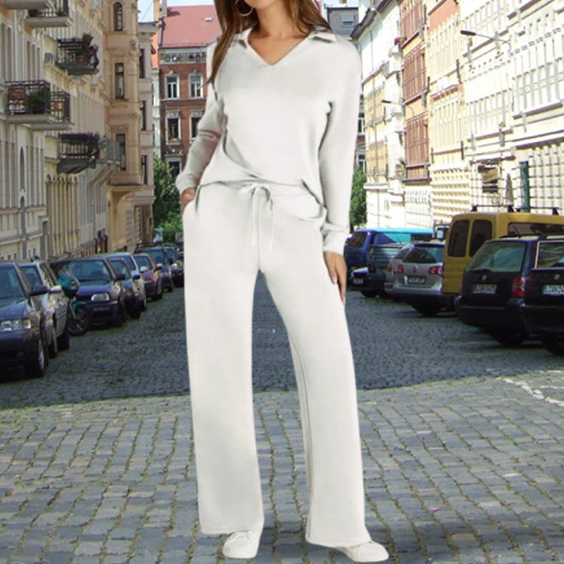 ❤️🔥50% rabatt🔥 Moderne og avslappet to-delt langermet sett for kvinner 🌟👗