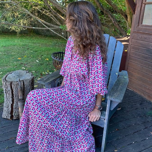 🌸Sommerspesialtilbud🌸Elegant maxi-kjole med puffermmer og blomstermønster i boho-stil for kvinner