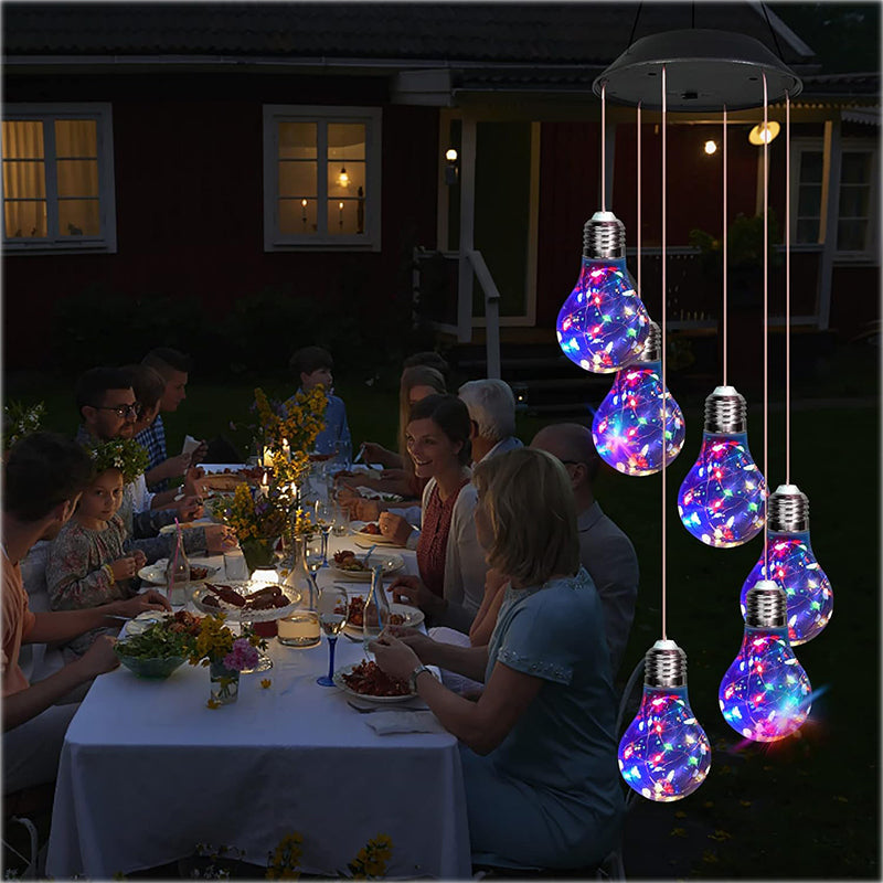 🌠2025 Ny design🌠💡Fargerike LED-solcelledrevne lyspærer vindspill🌈