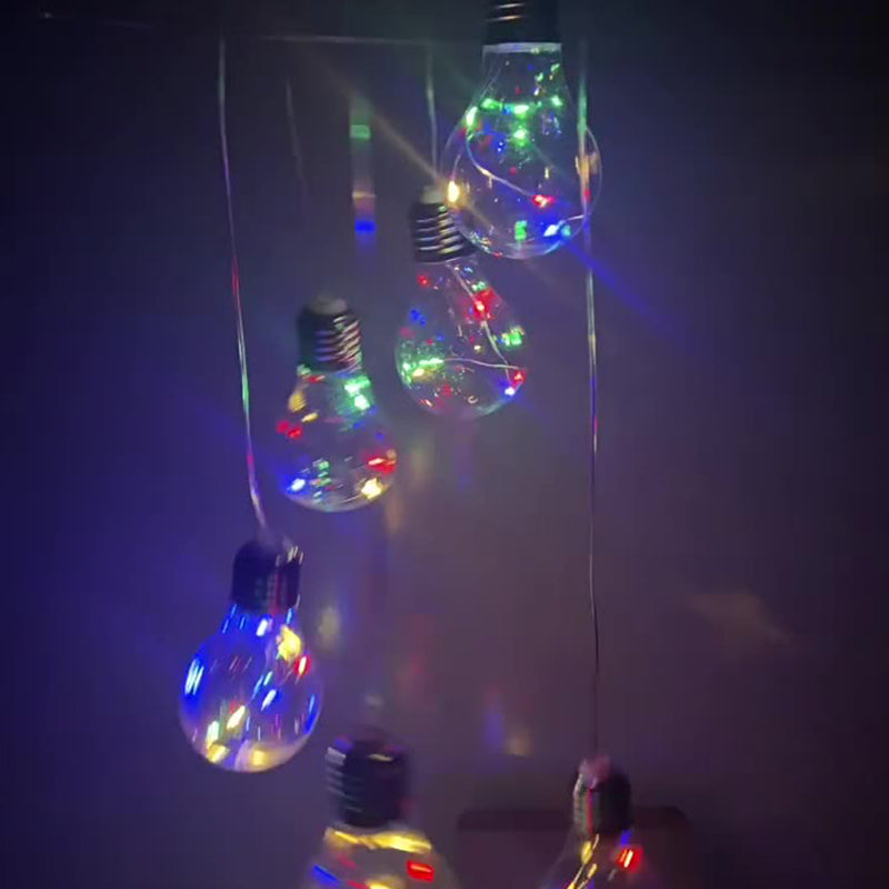 🌠2025 Ny design🌠💡Fargerike LED-solcelledrevne lyspærer vindspill🌈