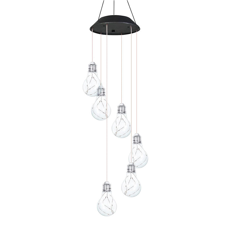 🌠2025 Ny design🌠💡Fargerike LED-solcelledrevne lyspærer vindspill🌈