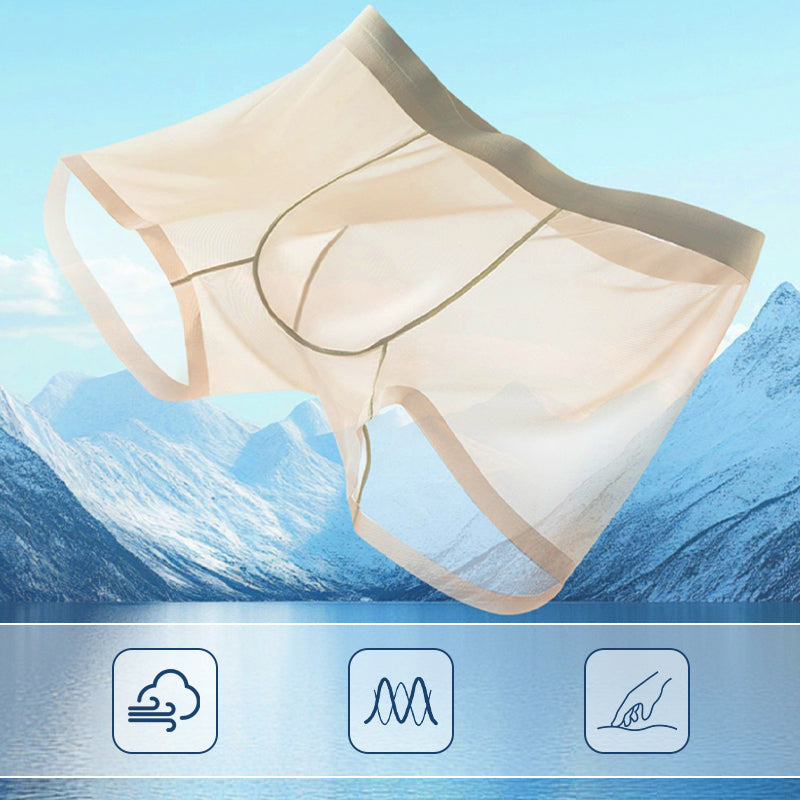 Boxershorts i gjennomsiktig is-silke for menn