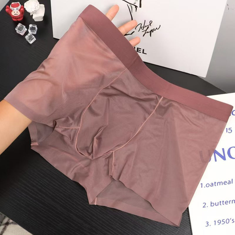 Boxershorts i gjennomsiktig is-silke for menn