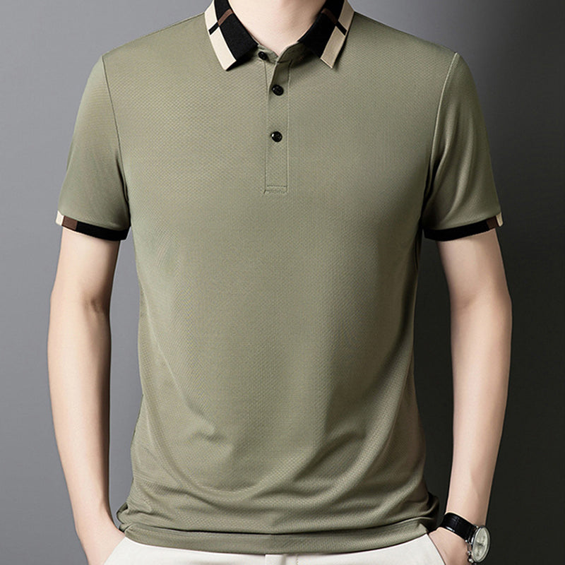 Kortermet Stretch Ice Silk T-skjorte med oppbrett for me