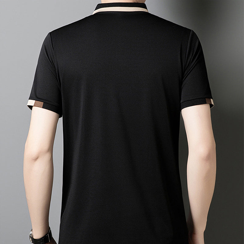 Kortermet Stretch Ice Silk T-skjorte med oppbrett for me