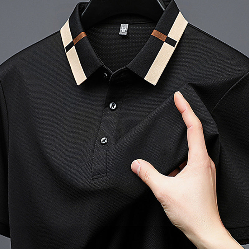 Kortermet Stretch Ice Silk T-skjorte med oppbrett for me