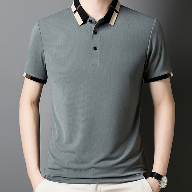 Kortermet Stretch Ice Silk T-skjorte med oppbrett for me