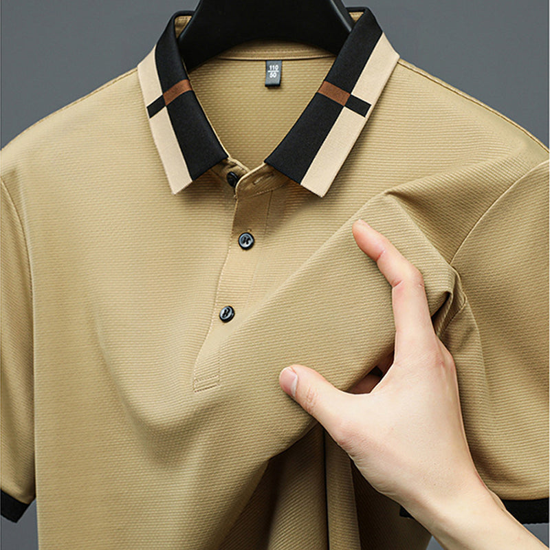 Kortermet Stretch Ice Silk T-skjorte med oppbrett for me