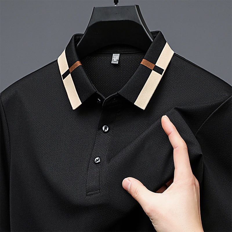 Kortermet Stretch Ice Silk T-skjorte med oppbrett for me
