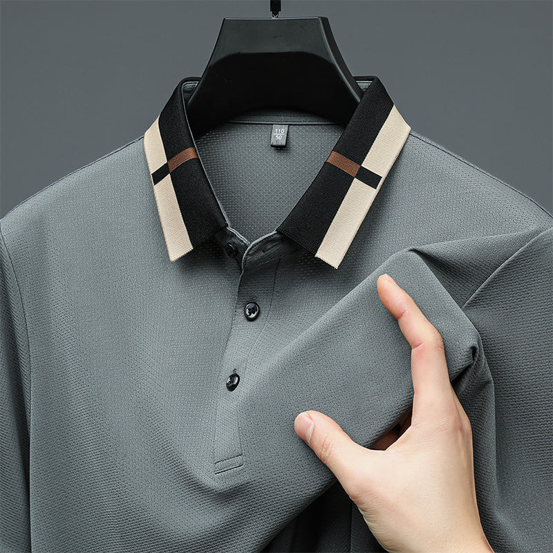 Kortermet Stretch Ice Silk T-skjorte med oppbrett for me