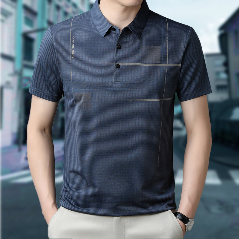 🌞Summer Hot Sale-Kjøp 3 Få 1 gratis👕Løs, kjølig, pustende T-skjorte med revers for menn