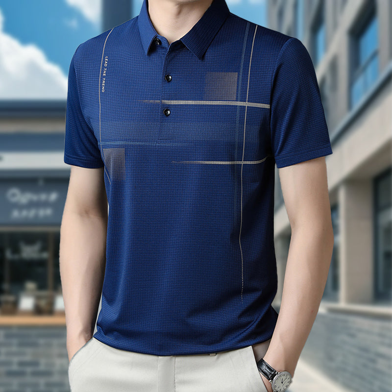 🌞Summer Hot Sale-Kjøp 3 Få 1 gratis👕Løs, kjølig, pustende T-skjorte med revers for menn