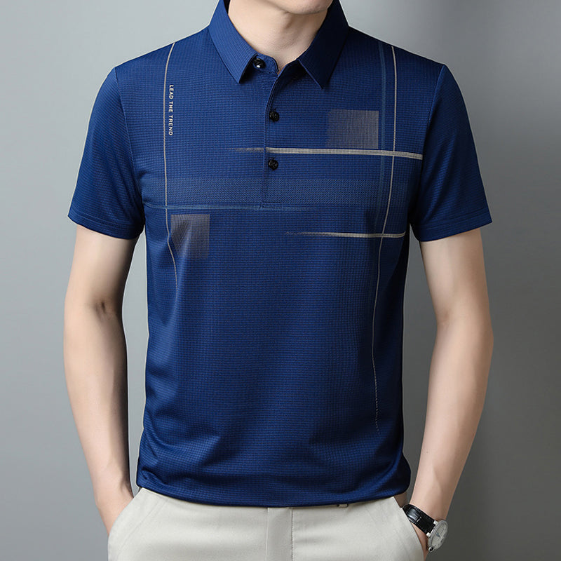 🌞Summer Hot Sale-Kjøp 3 Få 1 gratis👕Løs, kjølig, pustende T-skjorte med revers for menn