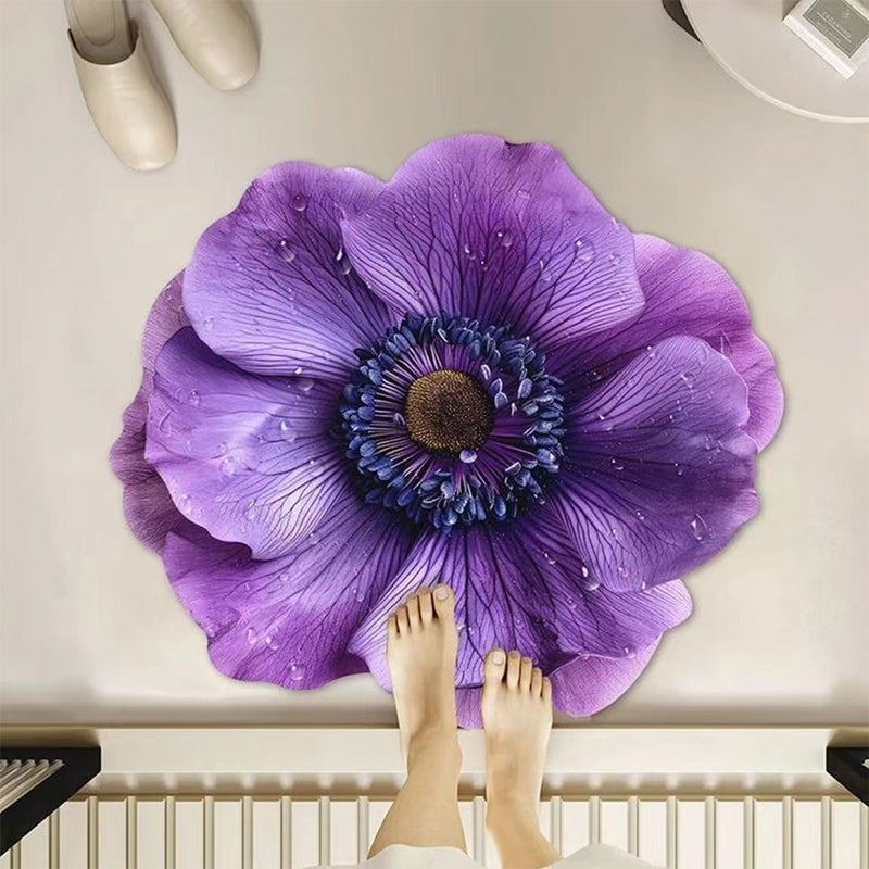 Sterk vannabsorberende gulvmatte med blomster av kiselgur