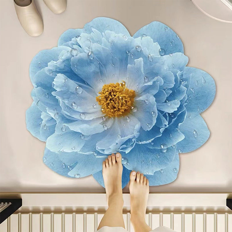 Sterk vannabsorberende gulvmatte med blomster av kiselgur