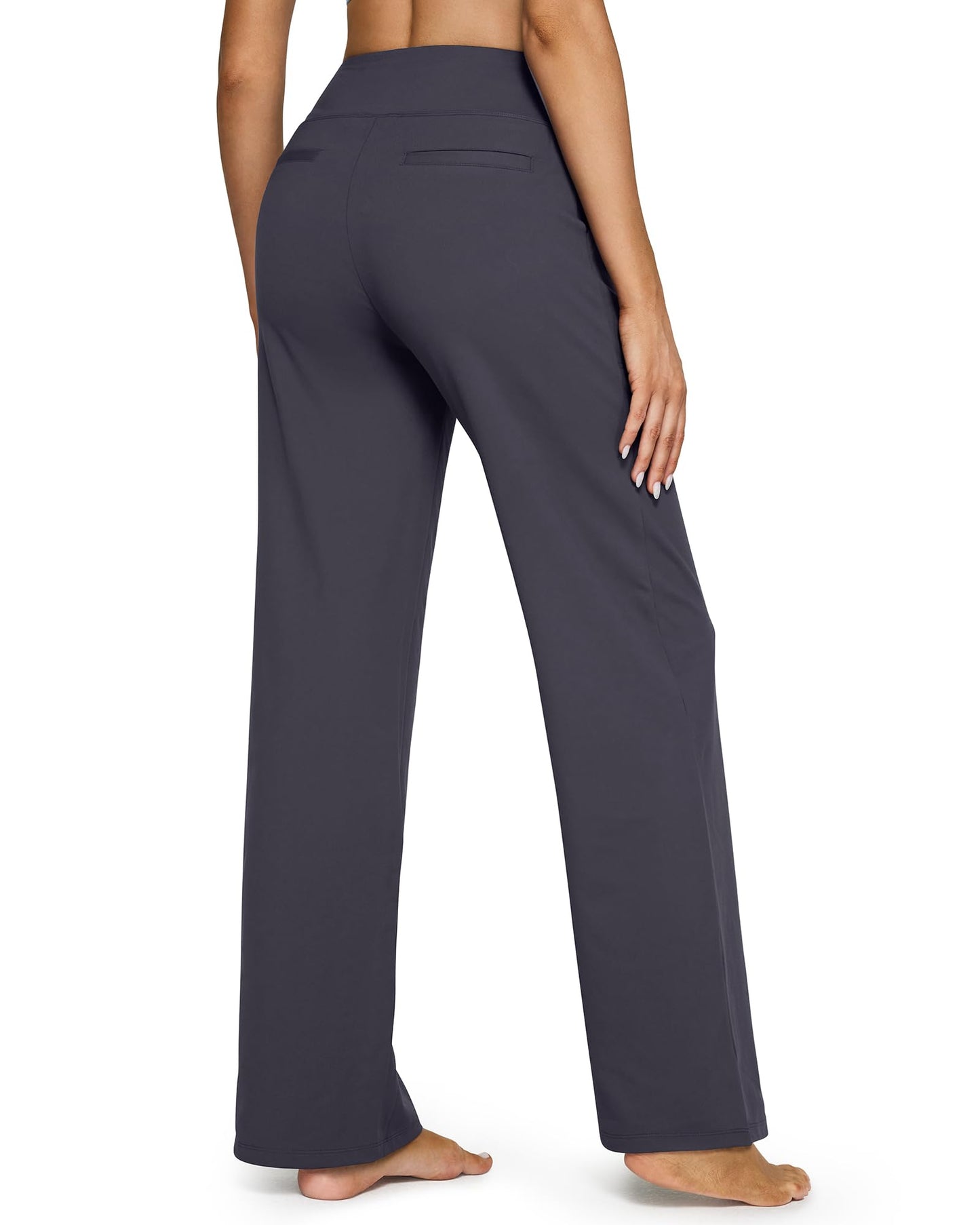 💖Siste dags salg 50% avslag 💷Kvinners høytaljede stretch casual yogabukser med vide ben
