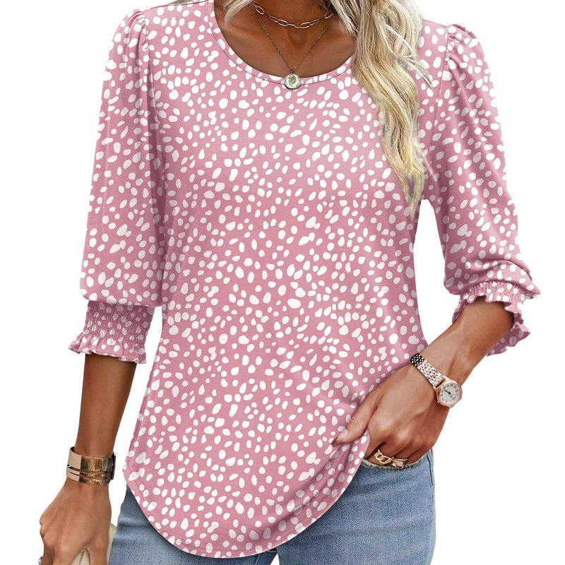 🌞HOT SUMMER SALE 50% OFF -Dameskjorte med mansjett og syvkvart ermer, formell og uformell