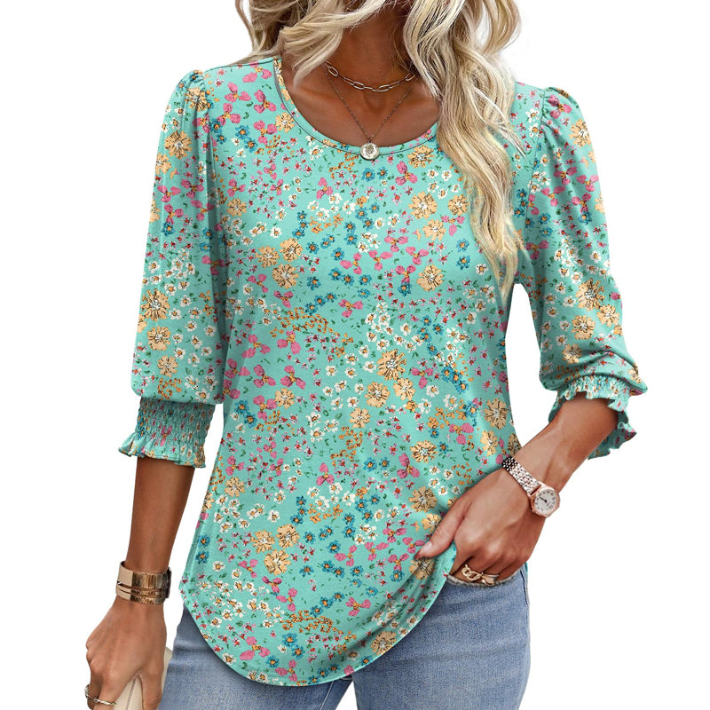 🌞HOT SUMMER SALE 50% OFF -Dameskjorte med mansjett og syvkvart ermer, formell og uformell