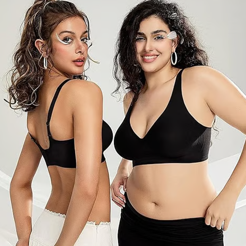 Dyp V-innstikk Push-up Wirefree Sømløs BH