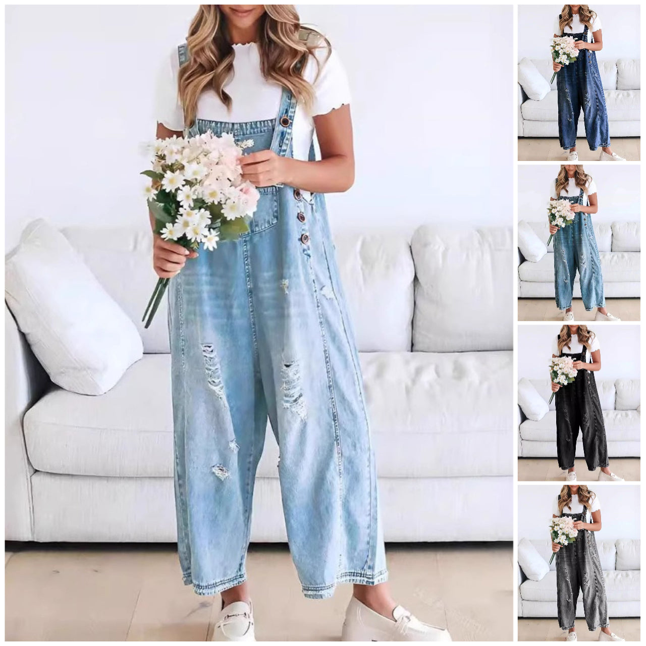 đ„FĂ„ 50 % rabatt i en begrenset periode đ SĂžt, uformell jumpsuit med knapper