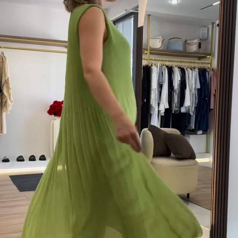 💃🏻 Motekjoler i ermeløs, plissert chiffong for kvinner
