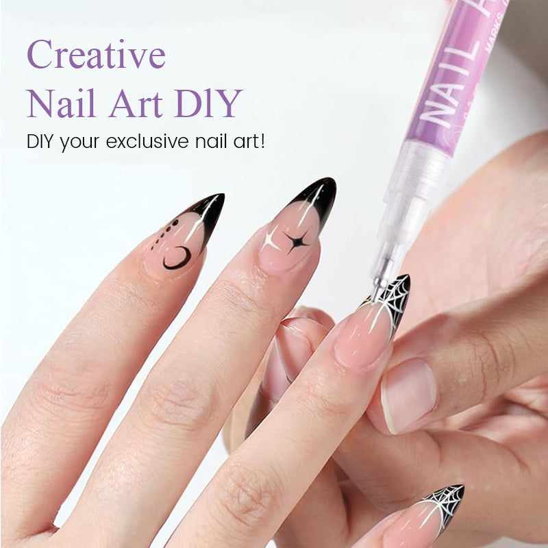 🎁Heit salg – 50 % rabatt!✨ Neglekunstpennsett med 12 farger for kreative design 💅🎨
