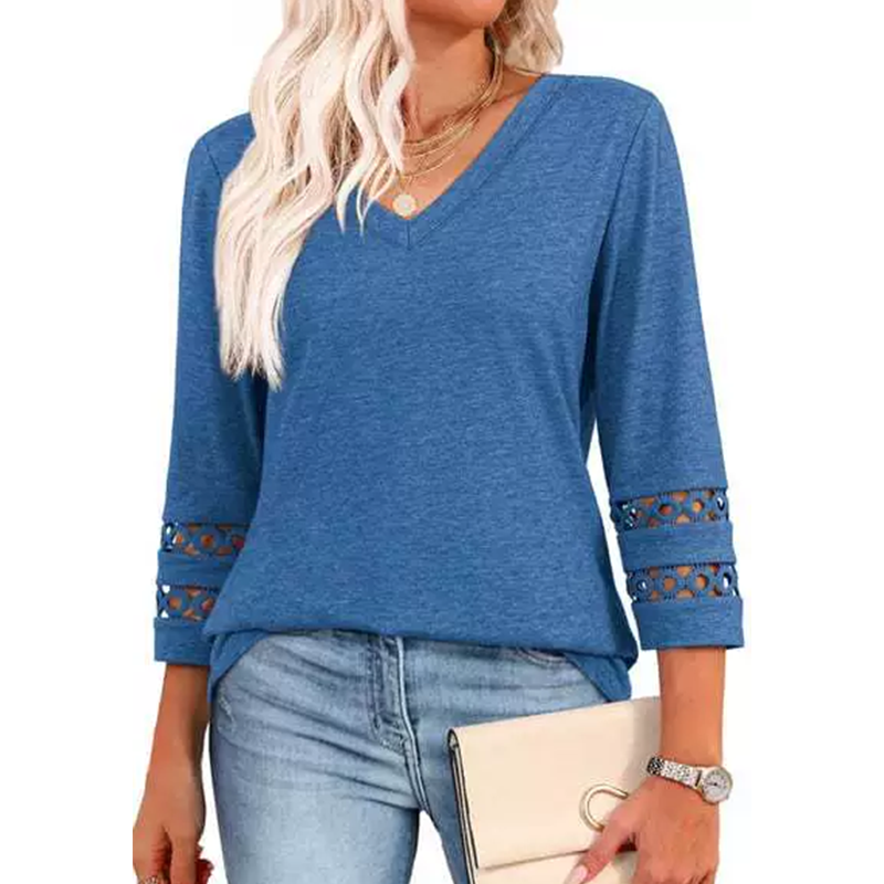 🌞cSommersalg 50% OFF🔥Fri V-hals topp for kvinner med 3/4 ermer