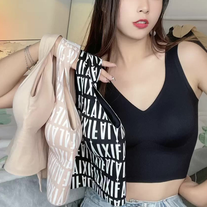 đ„StĂžrrelse for store kvinner, trĂ„dlĂžs V-hals vest-stil BH