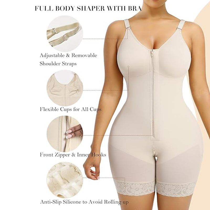 Mageinnstrammende og hofteløftende body for kvinner