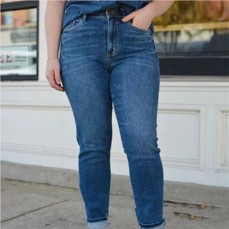 Skinny jeans med høy stretch for kvinner