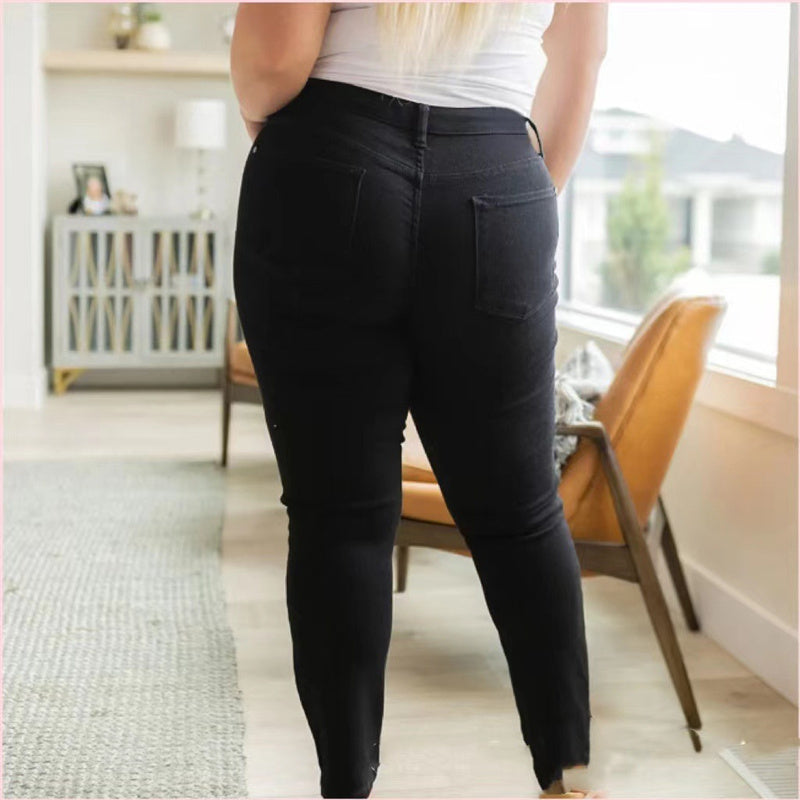 Skinny jeans med høy stretch for kvinner